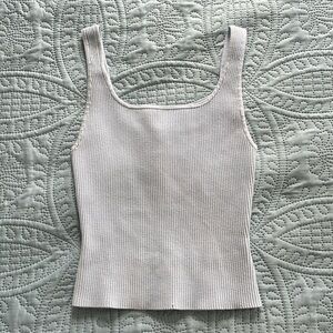 Babaton Sculpt Knit Squareneck Tank light blue